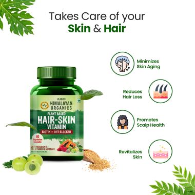 Vlado's Himalayan Organics: Plant based Hair Vitamin (With Biotin and DHT Blocker) - 60 Veg Capsules