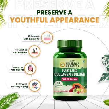 Vlado's Himalayan Organics: Vlado's Himalayan Organics Plant Based Collagen Builder for Hair and Skin with Biotin and Vitamin C - 90 Veg Capsules