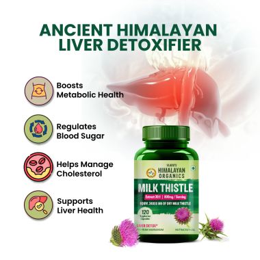 Vlado's Himalayan Organics: Vlado's Himalayan Organics Milk Thistle Extract Silymarin 800mg/Serve-120 Veg Capsules
