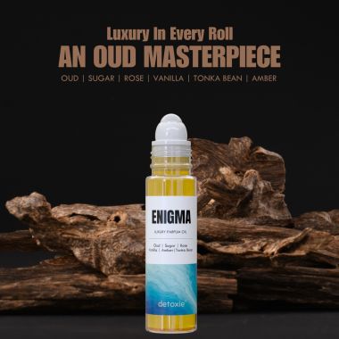 Detoxie: Detoxie | Enigma - Luxury Parfum Oil (Attar) | Non-Alcoholic| Long Lasting | Oud, Sugar, Vanilla, Amber, Tonka Bean & Rose | Unisex | 8 ml Rollon