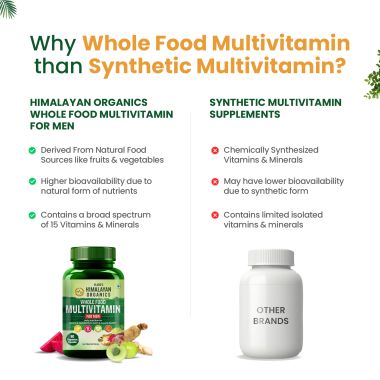 Vlado's Himalayan Organics: Whole Food Multivitamin for Men || With Natural Vitamins, Minerals, Extracts || Best for Energy, Brain, Heart Health & Eye Health || 60 Veg Capsules