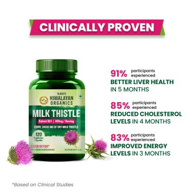 Vlado's Himalayan Organics: Vlado's Himalayan Organics Milk Thistle Extract Silymarin 800mg/Serve-120 Veg Capsules