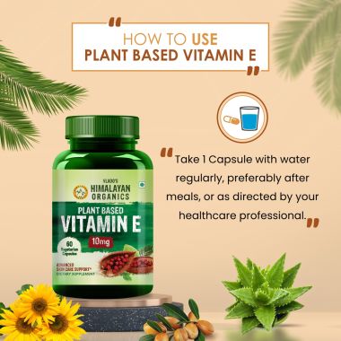 Vlado's Himalayan Organics: Plant Based Vitamin E Capsules (Non-GMO Sunflower Oil, Aloevera Oil, Argan Oil) - 60 Capsules