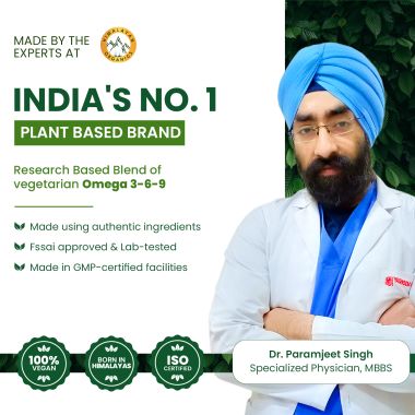 Vlado's Himalayan Organics: Omega 3 6 9 Vegan Natural Nutrition Supplement for Muscle, Bone , Heart & Skin - 90 Capsules