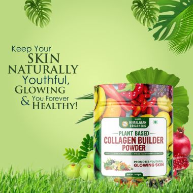 Vlado's Himalayan Organics: Plant Based Collagen Builder Powder for Skin Regeneration, Anti-Aging Beauty & Repair (with Sea Buckthorn,Evening Primrose, Acai Berry)  250gm