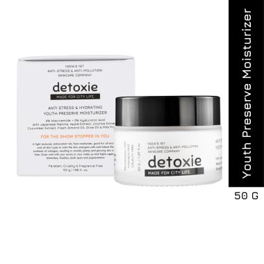 Detoxie: Detoxie Anti-Stress & Hydrating, Youth Preserve Face Moisturizer 50g