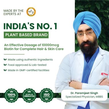 Vlado's Himalayan Organics: Biotin 10,000 mcg Supplement with Keratin, Amino Acids & Multivitamin - 120 Veg Tablets
