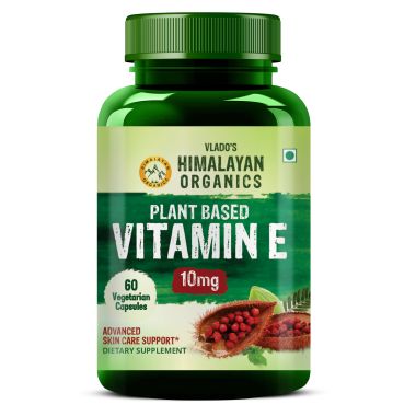 Vlado's Himalayan Organics: Plant Based Vitamin E Capsules (Non-GMO Sunflower Oil, Aloevera Oil, Argan Oil) - 60 Capsules