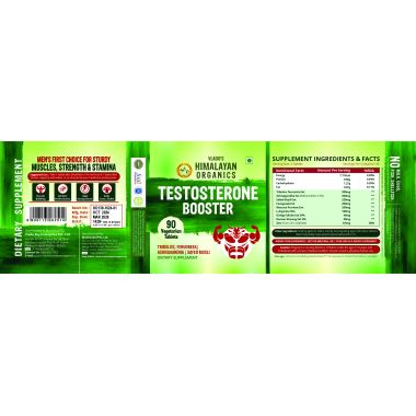 Vlado's Himalayan Organics: Vlado's Himalayan Organics Testosterone Booster | Supports Muscle & Energy Boost | With Vitamin D3, Magnesium, Zinc, Tribulus, Ashwagandha & Safed Musli | 90 Veg Tabs