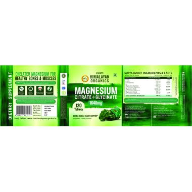 Vlado's Himalayan Organics: Magnesium Complex Supplement with Magnesium Glycinate, Magnesium Citrate, Magnesium Oxide - 120 Veg Tablets