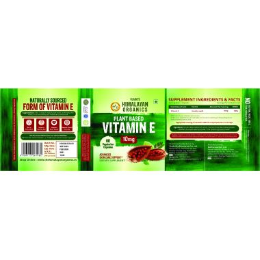 Vlado's Himalayan Organics: Plant Based Vitamin E Capsules (Non-GMO Sunflower Oil, Aloevera Oil, Argan Oil) - 60 Capsules
