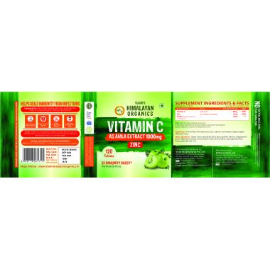 Vlado's Himalayan Organics: Vitamin C 1000mg Tablets from Amla Extracts | Immunity, Antioxidant & Skin Care | 120 Veg Tablets