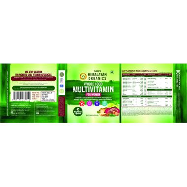 Vlado's Himalayan Organics: Whole Food Multivitamin for Women || With Natural Vitamins, Minerals, Extracts || Best for Energy, Brain, Bone Health || 60 Veg Capsules