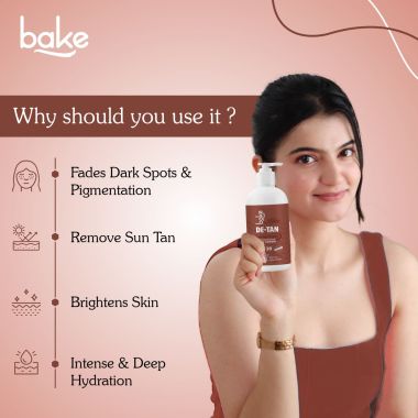 Bake Cosmetics: De-Tan Anti Pigmentation Coffee Body Lotion with Kojic Acid, Glycolic Acid, Lactic Acid for Dark Spots, Pigmentation, Tanning & Tan Removal