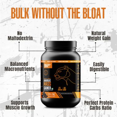 Beastlife: High Protein Gainer - No Maltodextrin Weight Gainers/Mass Gainers  (1 Kg, Belgian Chocolate)