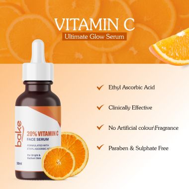 Bake Cosmetics: 20% Vitamin C Face Serum For Glowing & Bright Skin -50ml
