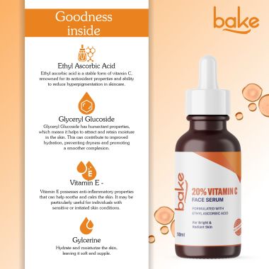 Bake Cosmetics: 20% Vitamin C Face Serum For Glowing & Bright Skin -50ml