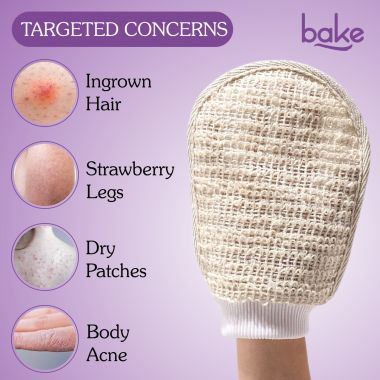 Bake Cosmetics: Exfoliating Bath Glove for Dead Skin, Tan Removal, Strawberry Skin, Body Acne , Ingrown Hair & Body Exfoliator for Dry Patches