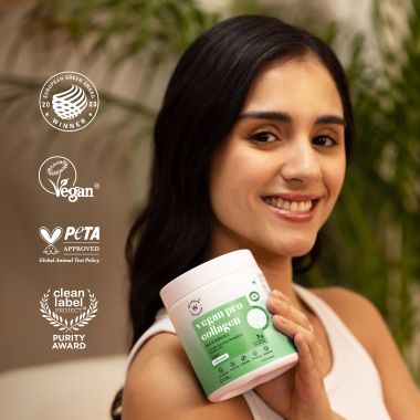 Wellbeing Nutrition: Vegan Pro Collagen | Clinically Proven Plant Based Collagen Peptides Gotu kola, Ginseng, Vitamin C & E | Anti-wrinkle, Skin Elasticity, Hydration, Hair & Nail Growth | Unflavored