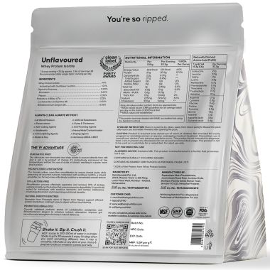 Wellbeing Nutrition: 100% Whey Protein Isolate (Unflavoured) | 31g Protein, 15.4g EAA, 7.1g BCAA | 4B CFU Probiotics & Natural Digestive Enzymes | 99% Lactose Free |No Bloating, Easy to Digest | 1kg