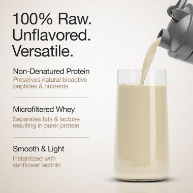 Wellbeing Nutrition: 100% Raw Whey Protein Concentrate (Unflavoured) | 27g Protein, 12.7g EAA, 6g BCAA | 4B CFU Probiotics & Natural Digestive Enzymes | No Bloating, Easy to Digest | 1kg