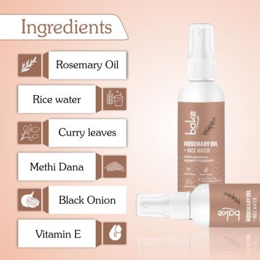 Bake Cosmetics: Rosemary + Rice Water Hair Growth Spray Serum for Hairfall Control