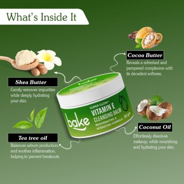 Bake Cosmetics: Vitamin E Cleansing Balm for Open Pores & Waterproof Makeup Removal Makeup Remover