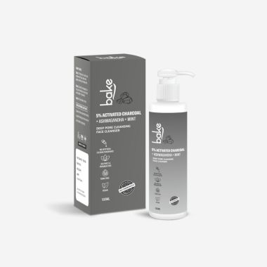 Bake Cosmetics: 5% Activated Charcoal Face Wash with Mint & Ashwagandha For Deep Pore Cleansing Face Cleanser