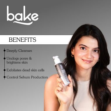 Bake Cosmetics: 5% Activated Charcoal Face Wash with Mint & Ashwagandha For Deep Pore Cleansing Face Cleanser