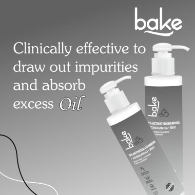 Bake Cosmetics: 5% Activated Charcoal Face Wash with Mint & Ashwagandha For Deep Pore Cleansing Face Cleanser