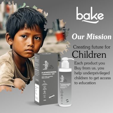 Bake Cosmetics: 5% Activated Charcoal Face Wash with Mint & Ashwagandha For Deep Pore Cleansing Face Cleanser