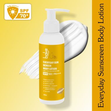 Bake Cosmetics: Everyday Sunscreen Body Lotion SPF 50 PA+++ with 2% Kojic Acid & Alpha Arbutin for Tanning, Sun Protection 