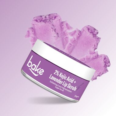 Bake Cosmetics: 2% Kojic Acid Lavender Lip Scrub for Dark, Pigmented Lips with Sugar Granules for Dry & Pink Lips