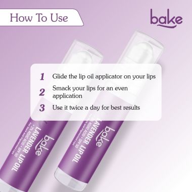Bake Cosmetics: 2% Kojic Acid Lavender Lip Balm Oil for Dark & Pigmented Lips with SPF 50