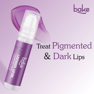 Bake Cosmetics: 2% Kojic Acid Lavender Lip Balm Oil for Dark & Pigmented Lips with SPF 50
