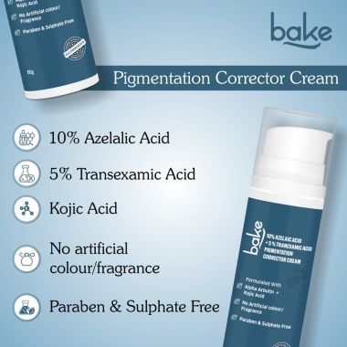 Bake Cosmetics: 10% Azelaic Acid + 5% Tranexamic Acid Pigmentation Corrector Cream for Dark Spots, Pigmentation & Tan Removal