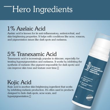 Bake Cosmetics: 10% Azelaic Acid + 5% Tranexamic Acid Pigmentation Corrector Cream for Dark Spots, Pigmentation & Tan Removal