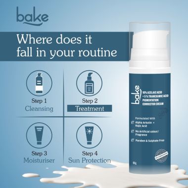 Bake Cosmetics: 10% Azelaic Acid + 5% Tranexamic Acid Pigmentation Corrector Cream for Dark Spots, Pigmentation & Tan Removal