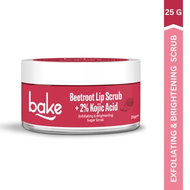 Bake Cosmetics: 2% Kojic Acid Beetroot Lip Scrub for Dark Pigmented Lips with Sugar Granules for Dry & Pink Lips