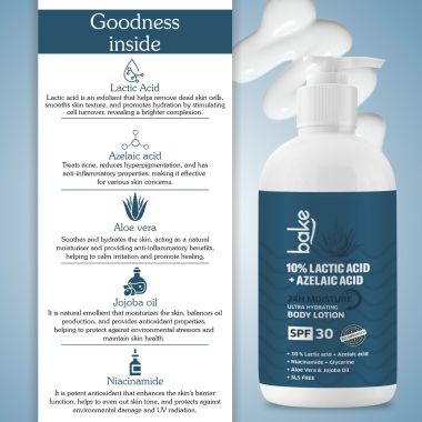 Bake Cosmetics: 10% Lactic Acid Body Lotion For Bumpy Skin, Exfoliates Skin & Reduces Body Acne