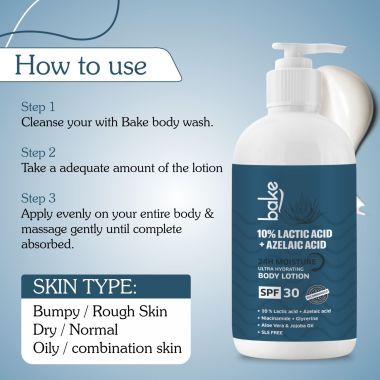 Bake Cosmetics: 10% Lactic Acid Body Lotion For Bumpy Skin, Exfoliates Skin & Reduces Body Acne