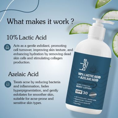 Bake Cosmetics: 10% Lactic Acid Body Lotion For Bumpy Skin, Exfoliates Skin & Reduces Body Acne