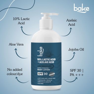 Bake Cosmetics: 10% Lactic Acid Body Lotion For Bumpy Skin, Exfoliates Skin & Reduces Body Acne