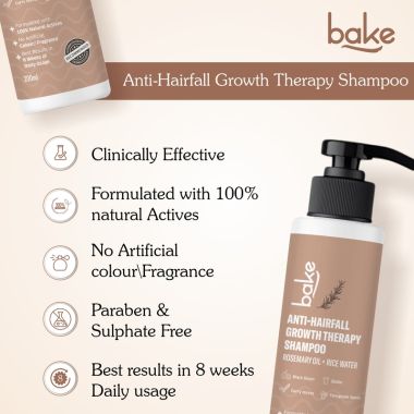 Bake Cosmetics: Rosemary Anti Hair Fall Shampoo for Hair Growth, Hair Fall & Dandruff Control with Black Onion & Methi Dana, Reduces Hair Loss & Prevents Hair Damage