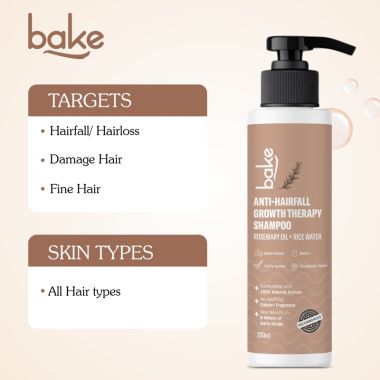Bake Cosmetics: Rosemary Anti Hair Fall Shampoo for Hair Growth, Hair Fall & Dandruff Control with Black Onion & Methi Dana, Reduces Hair Loss & Prevents Hair Damage