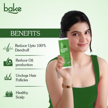 Bake Cosmetics: 2% Salicylic Acid Anti Dandruff Shampoo for Scalp Strengthening, Dry Itchy Scalp-200ml