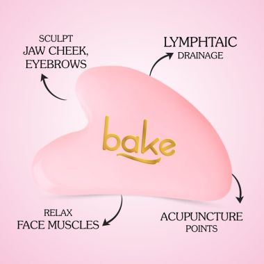 Bake Cosmetics: Quartz Gua Sha Face Massage Tool for Glowing Skin, Blood Circulation & Reducing Stress-1pc