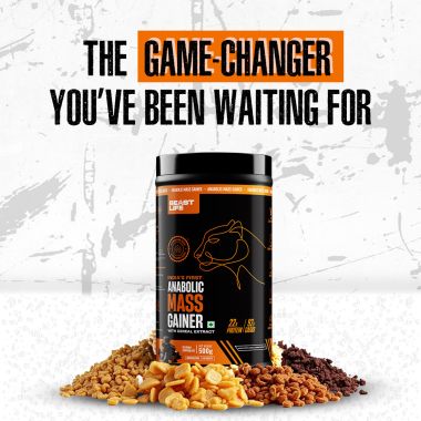Beastlife: High Protein Gainer - No Maltodextrin Weight Gainers/Mass Gainers  (500 g, Belgian Chocolate)