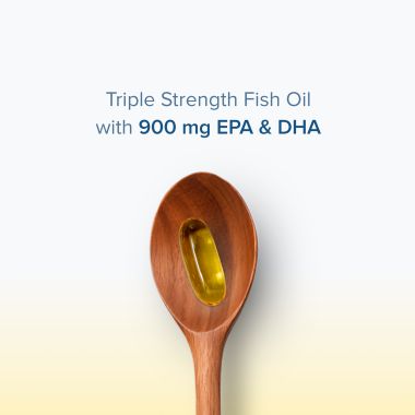 GNC: Triple Strength Fish Oil Omega 3 Capsules for Men & Women | 900mg EPA & DHA | 30 Softgels
