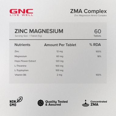 GNC: Pro Performance Zinc Magnesium Amino Complex 60 Tablets